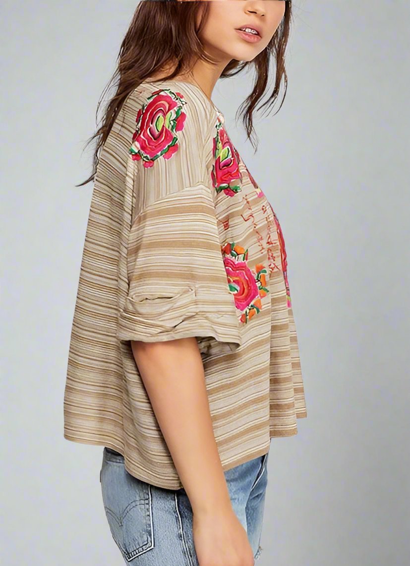 Embroidered Cropped Tshirt