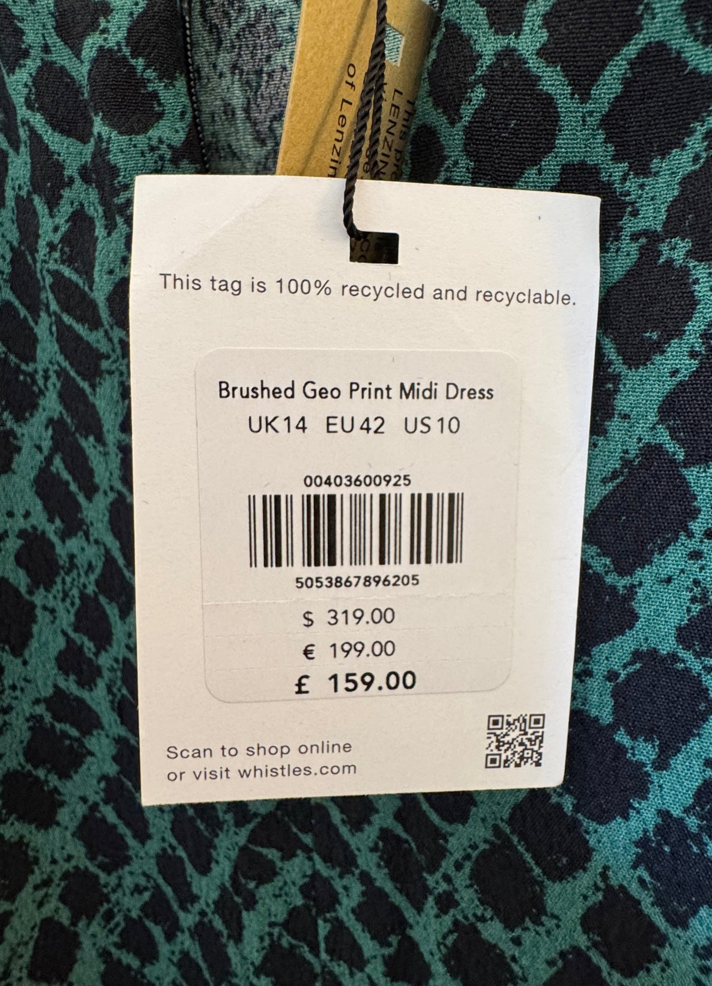 3/4 Sleeve Geo Printed Midi Dress