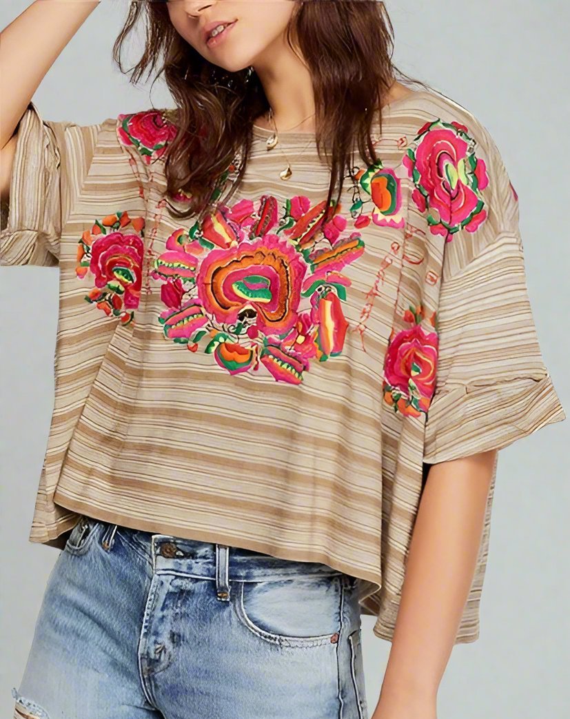 Embroidered Cropped Tshirt