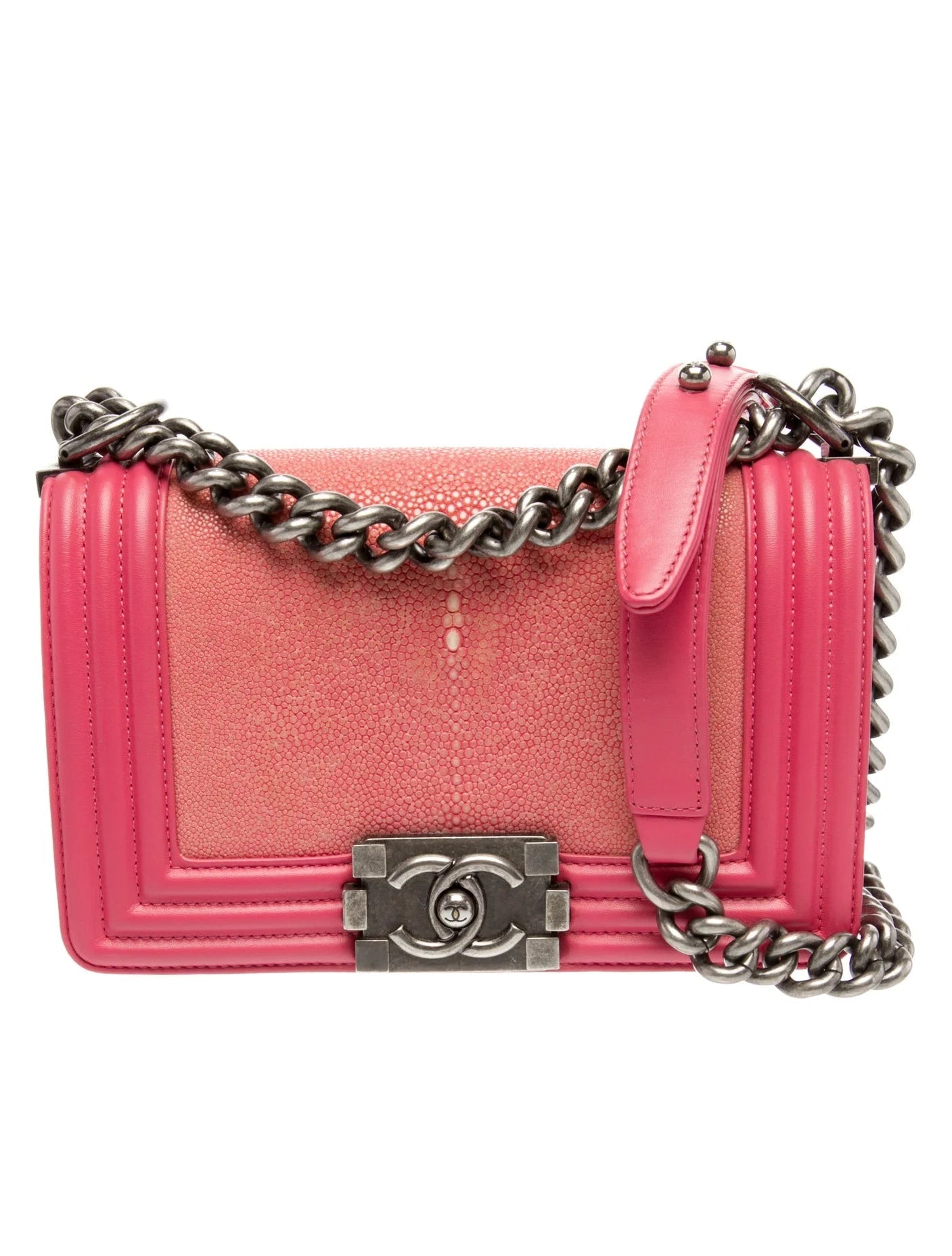 Chanel Small Boy Bag Pink Stingray
