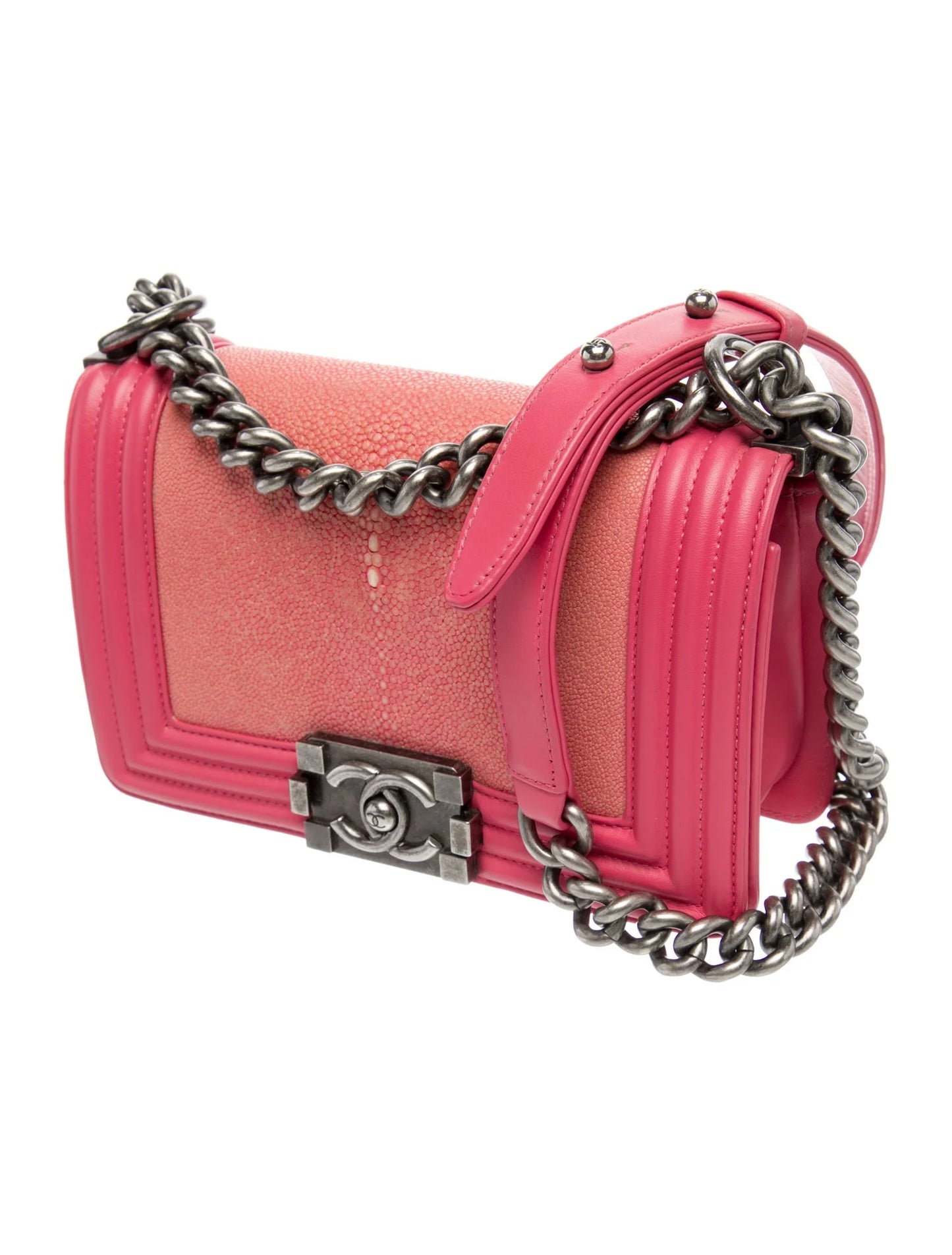 Chanel Small Boy Bag Pink Stingray