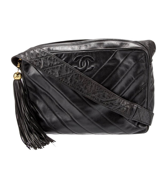 Chanel Chevron Tassel Lambskin Camera Bag